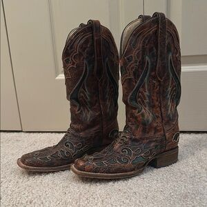 Ariat Brown and Teal Western Boots